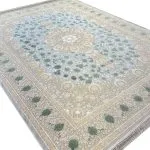 فرش طرح مینو گل برجسته طلاکوب 1200 شانه کد 16F2301812 رنگ فیلی