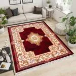 فرش مدرن فرانسوی طرح ژولیا رنگ لاکی 1200 شانه کد 300303 - فرشخونه