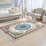 فرش فرانسوی طرح سالومه رنگ کرم 1200 شانه کد 300307 - فرشخونه