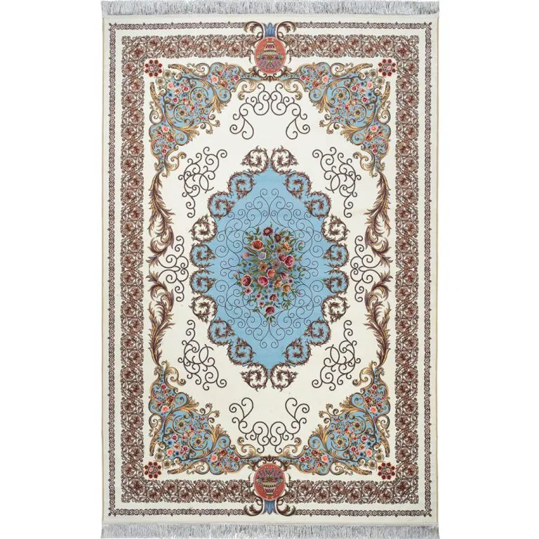 فرش فرانسوی طرح سالومه رنگ کرم 1200 شانه کد 300307 - فرشخونه