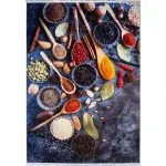 فرش آشپزخانه طرح کاسه ادویه و قاشق چوبی 700 شانه کد 4018090