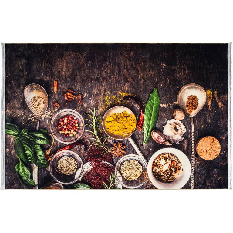 فرش آشپزخانه طرح کاسه ادویه و قاشق برنجی 700 شانه کد 4036090