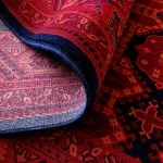 گبه گلدار بلوچ طرح زنجیر رنگ لاکی 700 شانه کد 702821 - فرشخونه