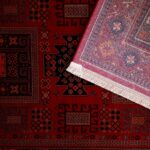 گبه بلوچی طرح بوهیر هندسی گلدار 700 شانه کد 702826 - قرمز لاکی - فرشخونه