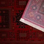 گبه بلوچی طرح بوهیر هندسی گلدار 700 شانه کد 702826 - قرمز لاکی - فرشخونه