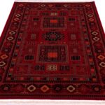 گبه بلوچی طرح بوهیر هندسی گلدار 700 شانه کد 702826 - قرمز لاکی - فرشخونه