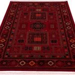 گبه بلوچی طرح بوهیر هندسی گلدار 700 شانه کد 702826 - قرمز لاکی - فرشخونه