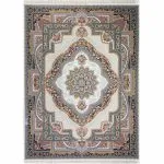 فرش طرح باغ معلق 1200 شانه - رنگ کرم- 11F220118