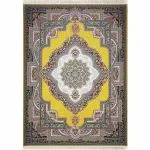 فرش طرح باغ معلق 1200 شانه - رنگ طلایی - 11F220118