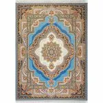فرش طرح باغ معلق 1200 شانه - رنگ آبی- 11F220118
