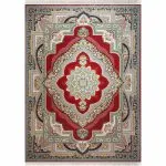 فرش طرح باغ معلق 1200 شانه - رنگ قرمز-لاکی- 11F220118