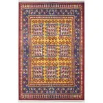 گبه طرح خشتی بروجن رنگ لاکی کد 100309 1000 شانه