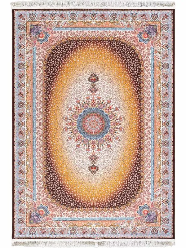 فرش کلاریس طرح نقش آفتاب 1200 شانه طلایی کد 100946