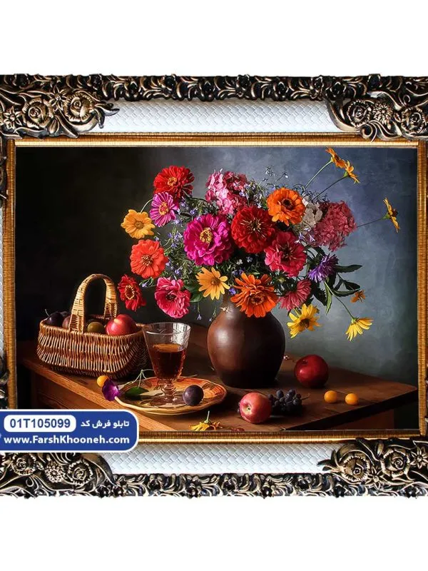 تابلو فرش طرح گل 1000 شانه کد 5099