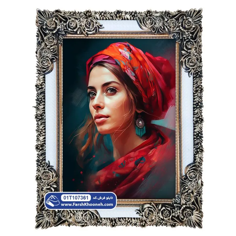 تابلو فرش پرتره طرح دوشیزه 1000 شانه کد 7361