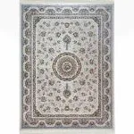 فرش طرح گل افشان رنگ کرم کد 11F220913