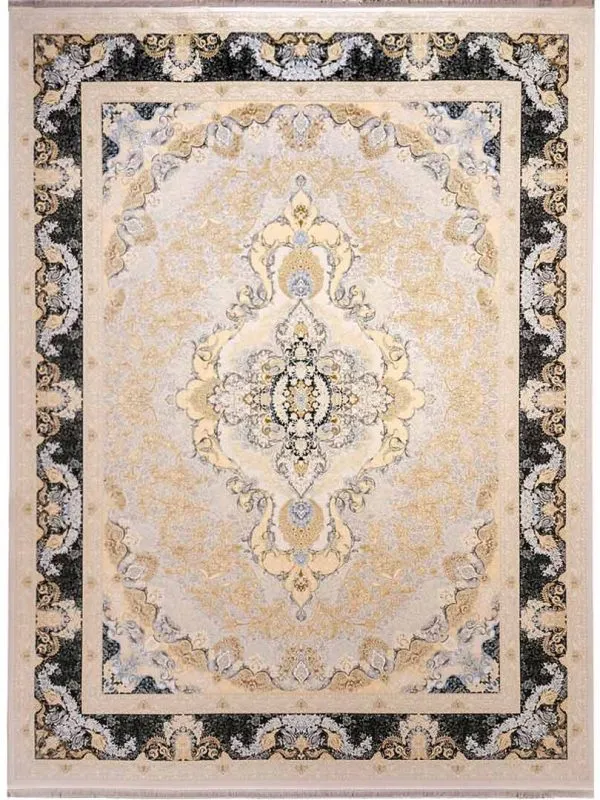 فرش طرح بهارستان 1200 شانه رنگ صدفی کد 11F20906