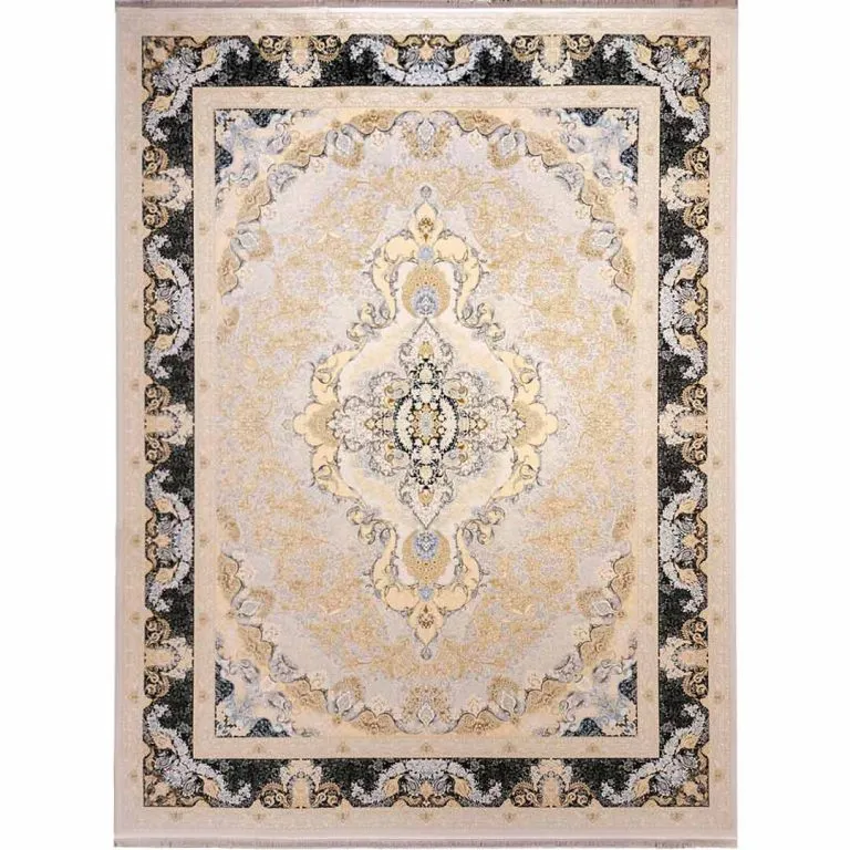 فرش طرح بهارستان 1200 شانه رنگ صدفی کد 11F20906