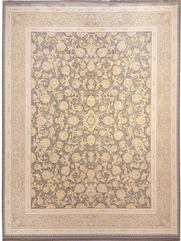 فرش افشان طلاکوب طرح بنفشه 1200 شانه گل برجسته کد 60918