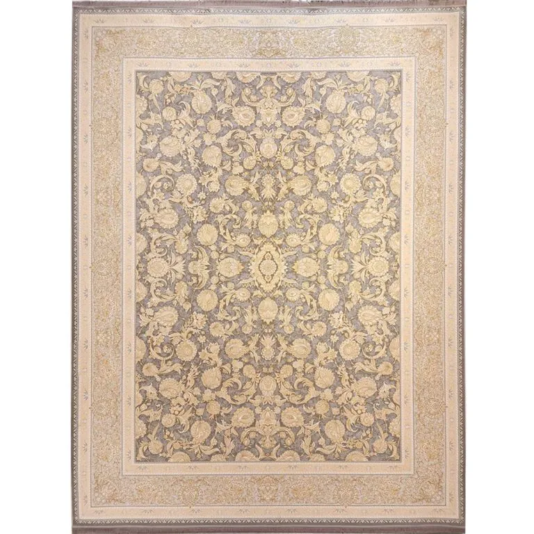 فرش افشان طلاکوب طرح بنفشه 1200 شانه گل برجسته کد 60918