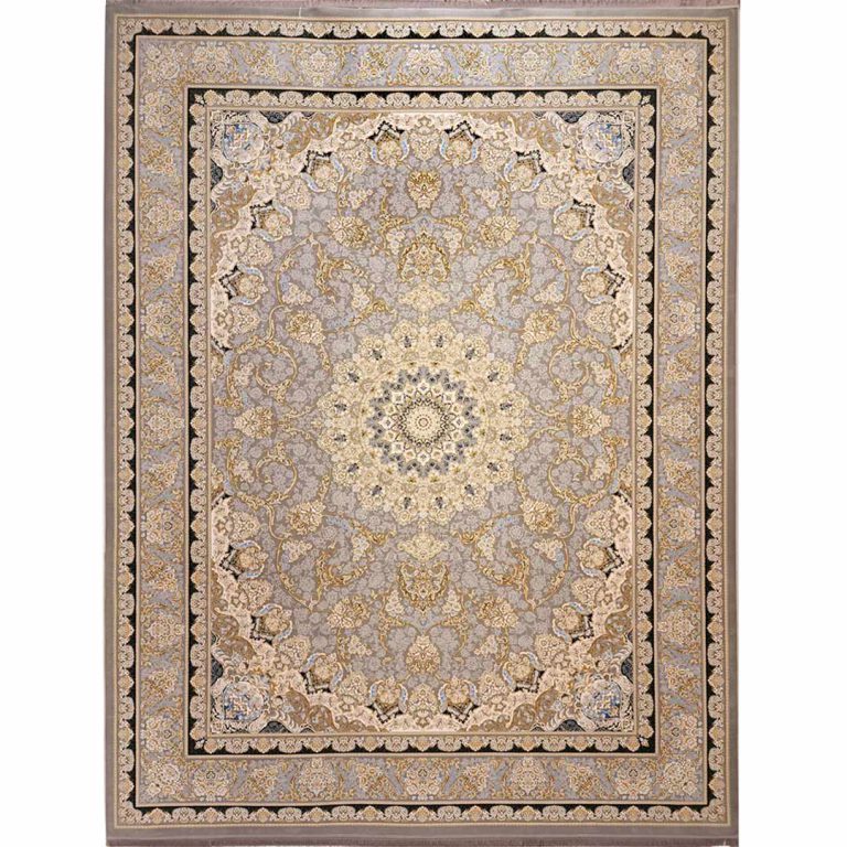 فرش طلاکوب طرح ناروین 1200 شانه گل برجسته کد 60920