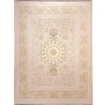 فرش طلاکوب طرح خشتی 1200 شانه گل برجسته کد 60922 صدفی