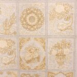 فرش طلاکوب خشتی طرح قاب گل 1200 شانه گل برجسته کد 30922 - Image 10