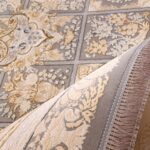 فرش طلاکوب خشتی طرح قاب گل 1200 شانه گل برجسته کد 30922 - Image 7