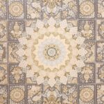 فرش طلاکوب خشتی طرح قاب گل 1200 شانه گل برجسته کد 30922 - Image 2