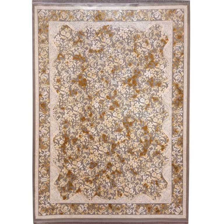 فرش افشان طلاکوب طرح سمن سا 1200 شانه گل برجسته کد 60928