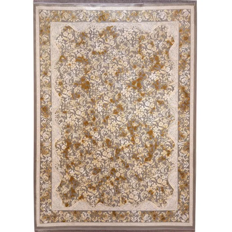 فرش افشان طلاکوب طرح سمن سا 1200 شانه گل برجسته کد 60928