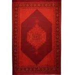 فرش گبه بلوچ طرح بوم لوزی 700 شانه رنگ لاکی کد 9002