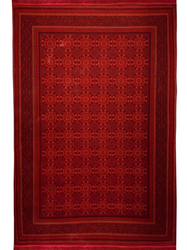 فرش گبه بلوچ طرح پیوسته زمینه لاکی 700 شانه کد 9006 - فرشخونه