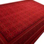 فرش گبه بلوچ طرح پیوسته زمینه لاکی 700 شانه کد 9006 - فرشخونه