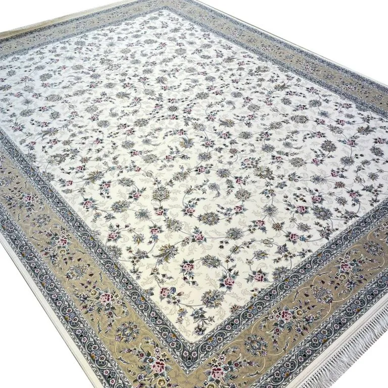 فرش افشان طرح ابرا 1200 شانه غیر برجسته کرم کد 1704