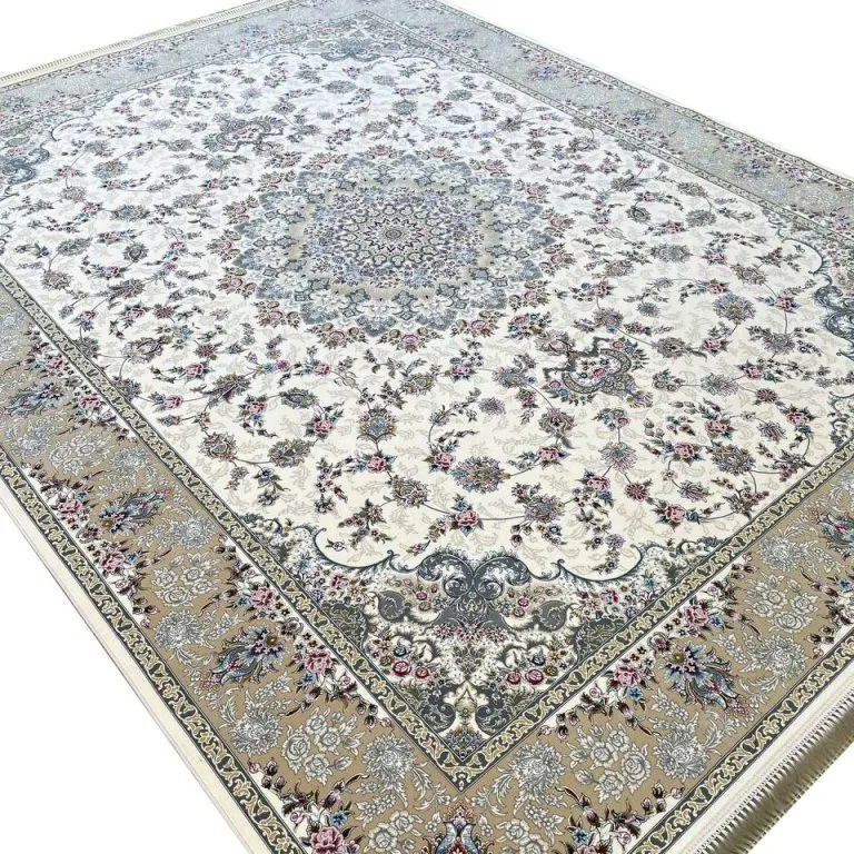 فرش ماشینی طرح افسون 1200 شانه غیر برجسته کرم کد 1708