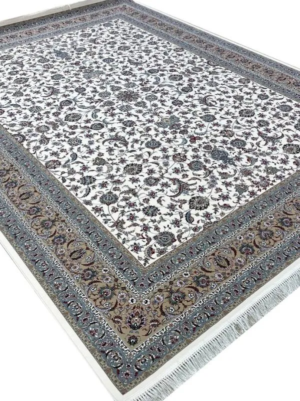 فرش طرح افشان اصیل 1200 شانه غیر برجسته کرم کد 1710
