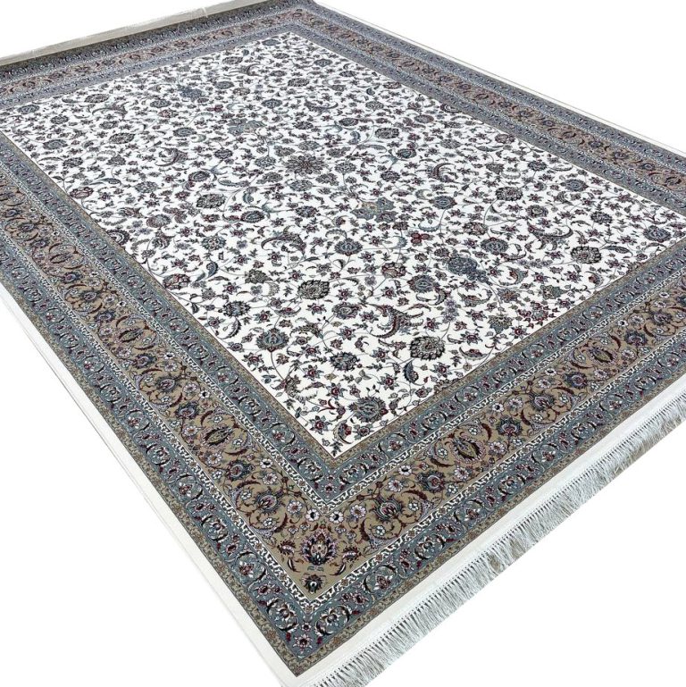 فرش طرح افشان اصیل 1200 شانه غیر برجسته کرم کد 1710