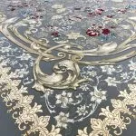 فرش طلاکوب طرح صدف 1200 شانه غیر برجسته کد 1711 رنگ فیلی