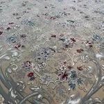 فرش طلاکوب طرح صدف 1200 شانه غیر برجسته کد 1711 رنگ فیلی
