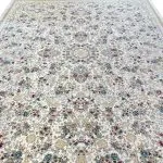 فرش طلاکوب طرح صدف 1200 شانه غیر برجسته کد 1711 رنگ کرم