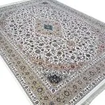 فرش طرح فرش کاشان 1200 شانه غیر برجسته کد 1712 رنگ کرم