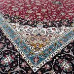 فرش طرح فرش کاشان 1200 شانه غیر برجسته کد 1712 رنگ لاکی