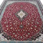 فرش طرح فرش کاشان 1200 شانه غیر برجسته کد 1712 رنگ لاکی