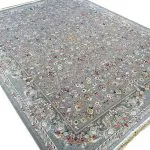 فرش گل سرخ 1200 شانه غیر برجسته رنگ فیلی کد 1718