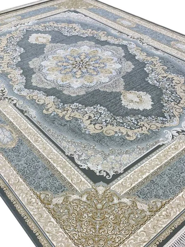 فرش طلاکوب طرح ویکتوریا 1200 شانه گل برجسته کد 1808