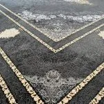 فرش طلاکوب طرح خاتون 1200 شانه گل برجسته رنگ دودی کد 1810 - فرشخونه
