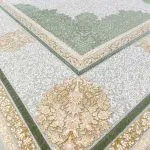 فرش طلاکوب طرح پالیز 1200 شانه گل برجسته رنگ فیلی کد 1814