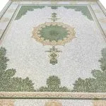 فرش طلاکوب طرح پالیز 1200 شانه گل برجسته رنگ فیلی کد 1814