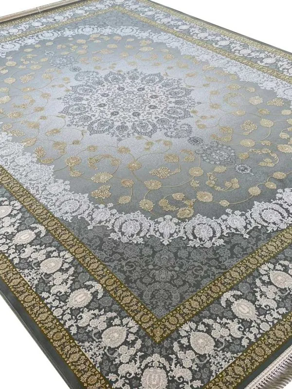 فرش طلاکوب طرح یاس 1200 شانه گل برجسته کد 1816